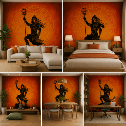 Premium Lord Shiva Wallpaper for Temple Room HD Self Adhesive