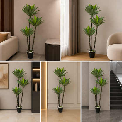 Faux Water Lilies in Pot – Artificial Greenery for Home For Living Room 185 cm