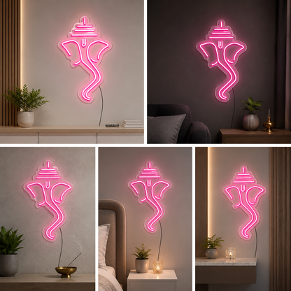 Lord Ganesha Led Neon Sign Wall Decor (18x18 In)