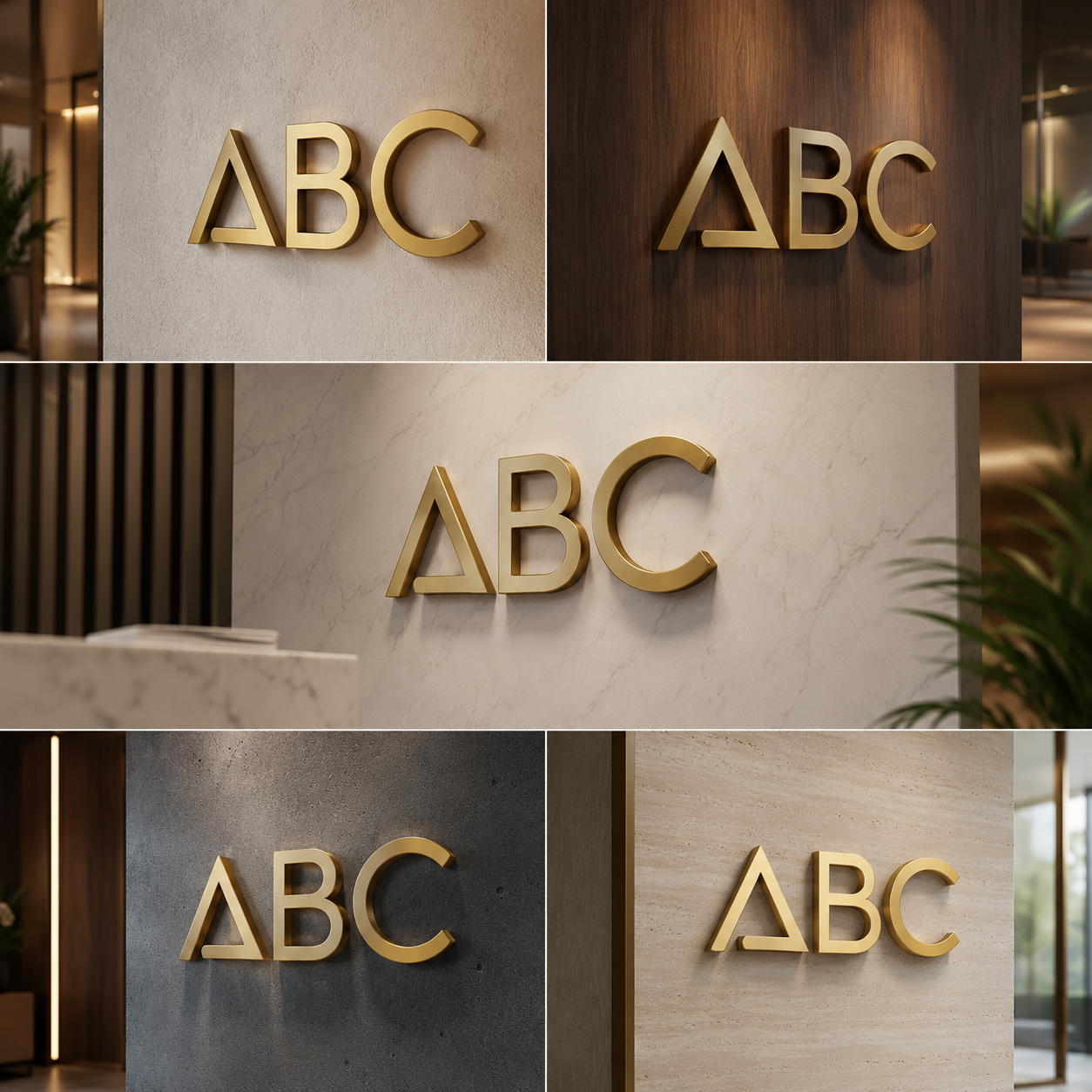 Gold Stainless Steel 3D Letter Sign Brushed Finish Metal Letter Signage for Premium Office and Store Branding