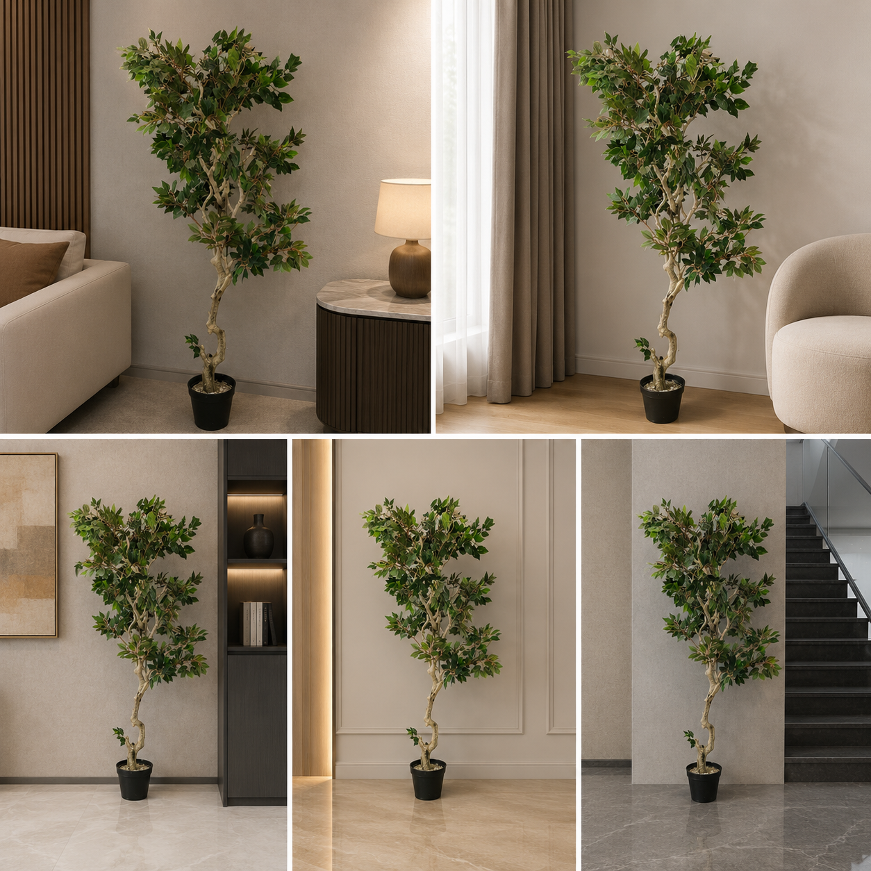 Tall Artificial Olive Tree with Planter – Perfect for Home or Office 210 cm