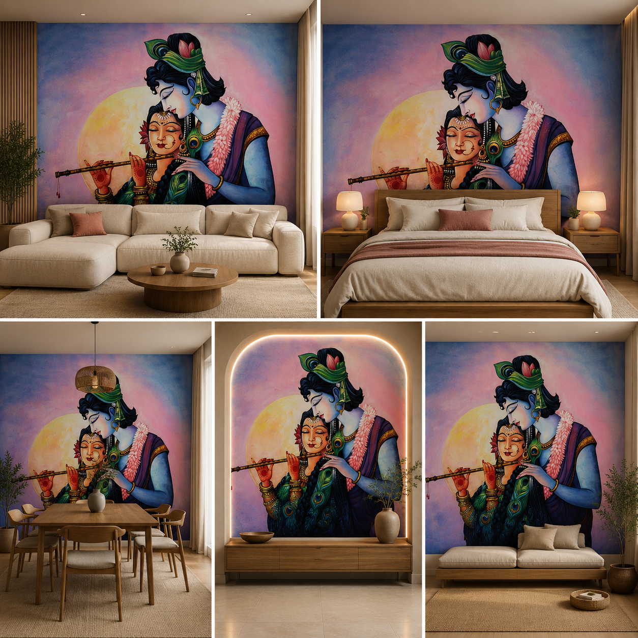 Radha Krishna Wallpaper | Peel & Stick Premium Wallpaper