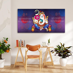 Lord Ganesha Wall Painting Frame for Temple Wall Decors