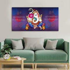 Lord Ganesha Wall Painting Frame for Temple Wall Decors