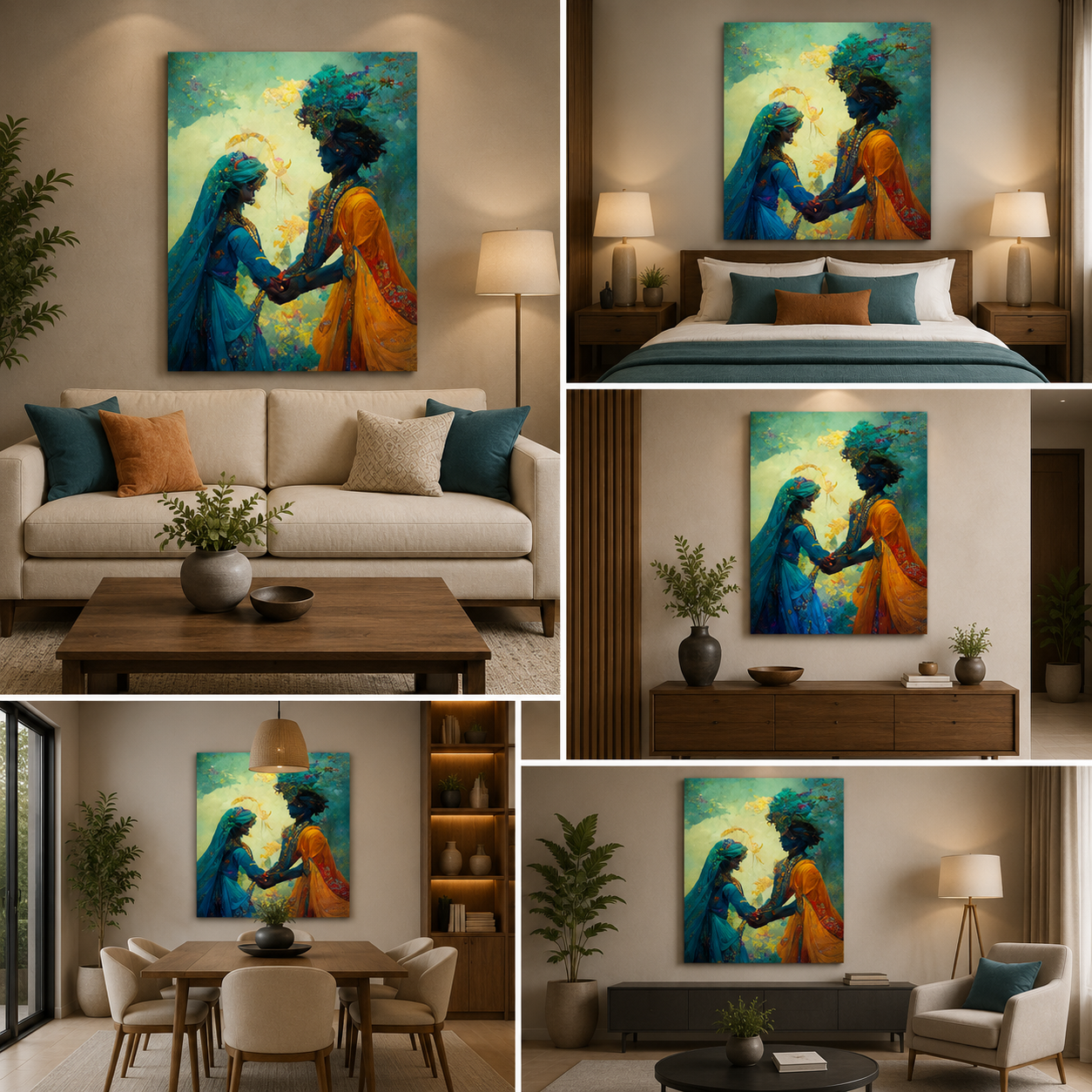 Radha Krishna Painting for Living Room Decor