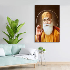 Beautiful Canvas Painting Guru Nanak Wall Frame