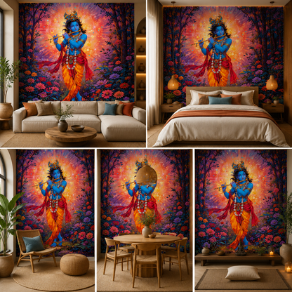 Lord Krishna Wallpaper | Peel & Stick Premium Wallpaper