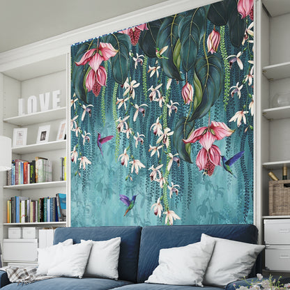 Floral Tree and Birds Wallpaper for Living Room