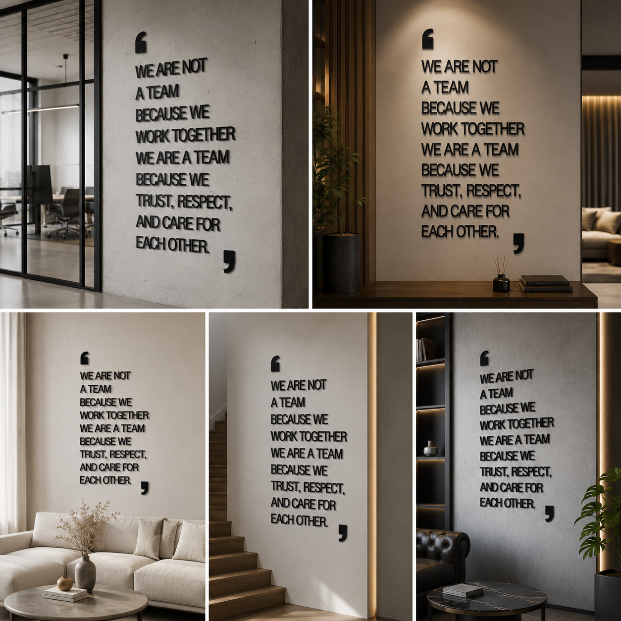 Teamwork Trust Quote Wall Decal – Inspirational Office Wall Decor for Collaboration, Respect & Workplace Culture