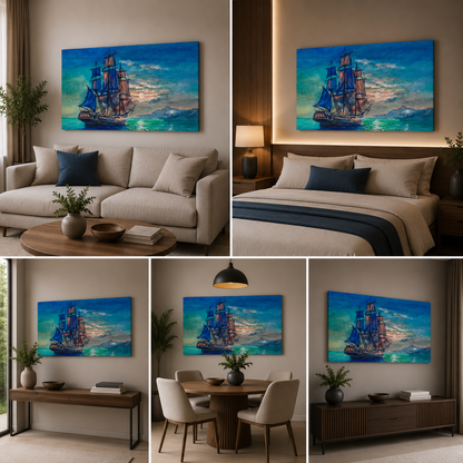 A Sailing Ship Wall Painting Frame for Wall Decor
