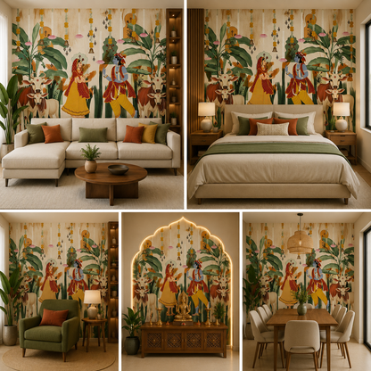 Radha Krishna Wallpaper | Peel & Stick Premium Wallpaper