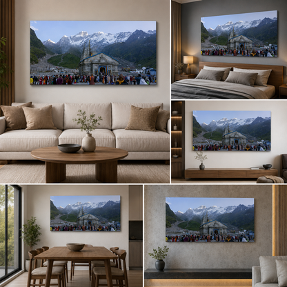Kedarnath Temple Bholenath Canvas Painting for Home Decor