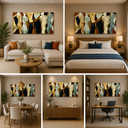 Abstract Canvas Painting Frame for Wall Decor (48x24 In)