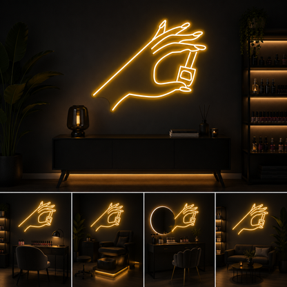 Nail Art Neon Sign Board | Neon Light Name Plate | Neon Name Light Customized (20 By 18 Inches)