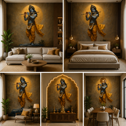 Lord Krishna Wallpaper | Peel & Stick Premium Wallpaper