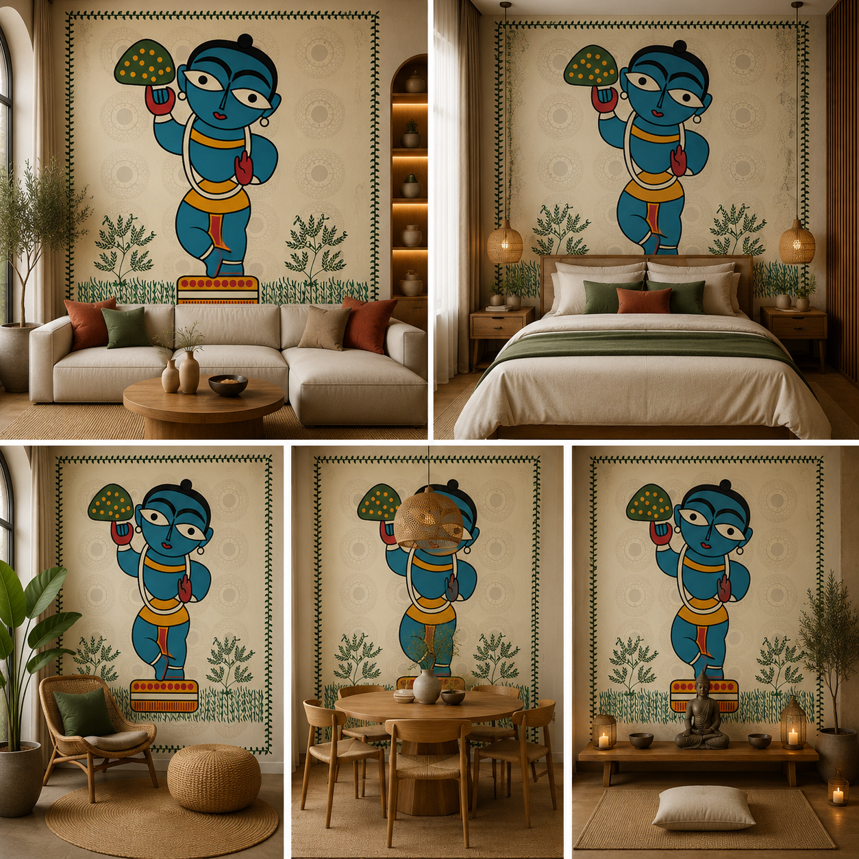 Lord Krishna Wallpaper | Peel & Stick Premium Wallpaper