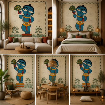 Lord Krishna Wallpaper | Peel & Stick Premium Wallpaper