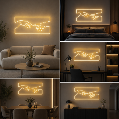 Creation Hands Neon Sign Board – Custom Neon Light Wall Decor