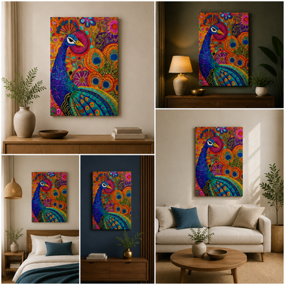 Sun Face Traditional Indian Canvas Wall Art | Ethnic Folk Sun Painting for Home Decor & Living Room (Copy)