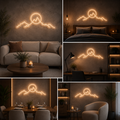 Mountain Sunrise Neon Sign Board – Custom Neon Light Wall Decor