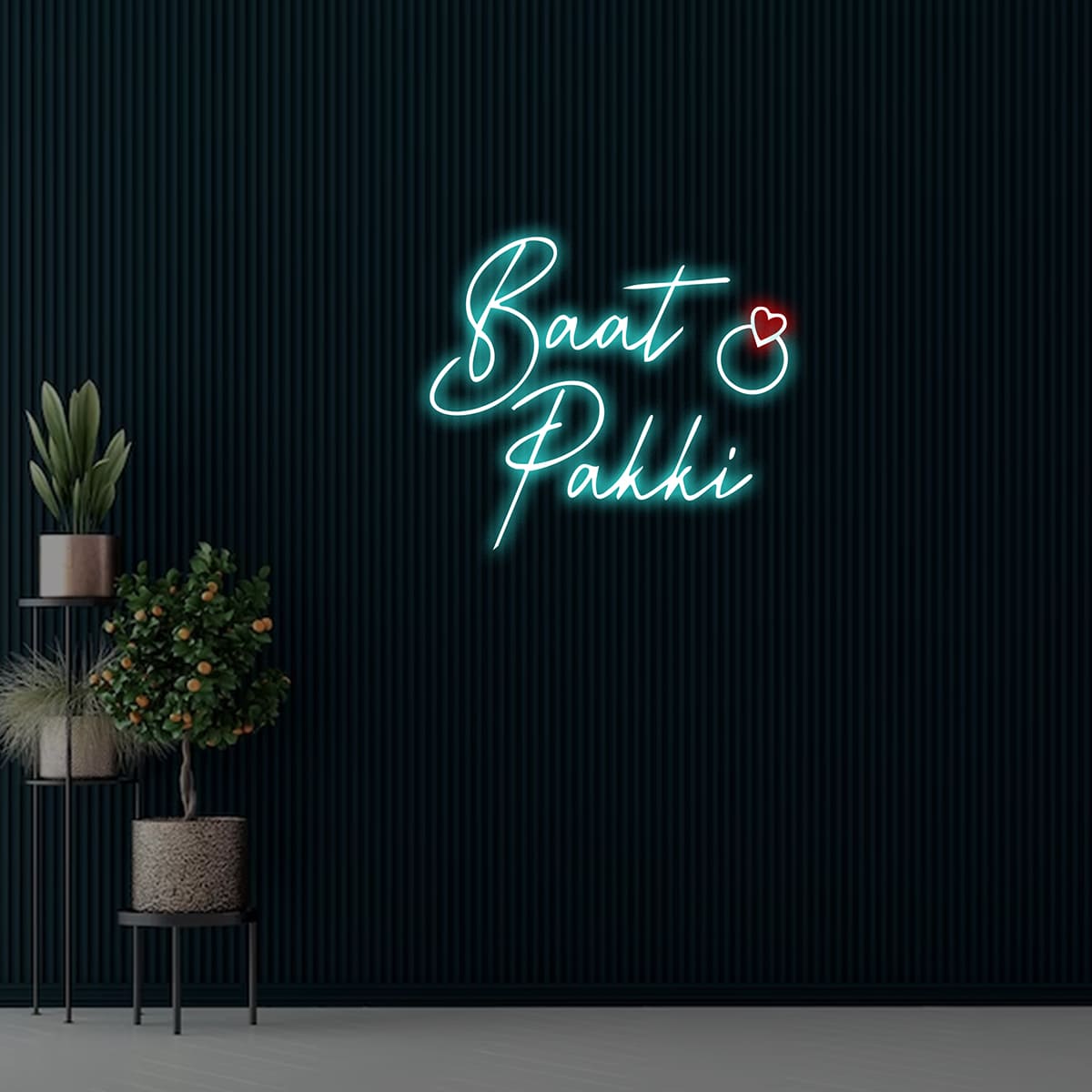Personalized Baat Pakki Neon Acrylic Name Sign with Warm LED Glow for Home Decor