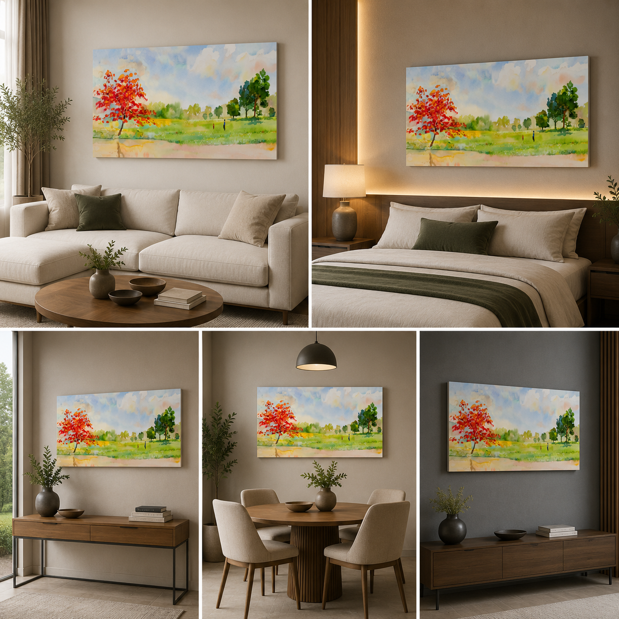 Town Field Wall Painting Frame for Living Room