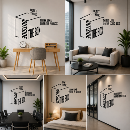 Motivational Acrylic Wall Sign Don’t Think Outside The Box – Think Like There Is No Box 3D Typography Wall Decor for Office & Creative Workspace