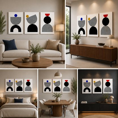 Abstract Wall Art Frame for Living Room Wall Decor (12x18 In)