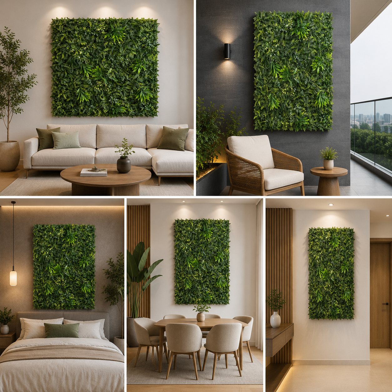 Artificial Vertical Garden, Artificial Wall Flower for Wall Decor | Artificial Green Wall Hanging Plants | Wall Decoration (16 by 24 Inches)