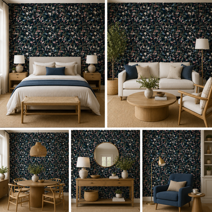 Birds on Floral Tree Wallpaper for Home