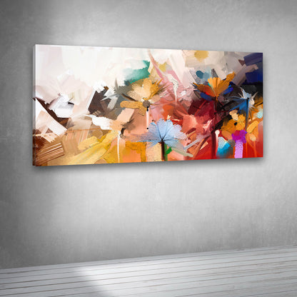 Colorful abstract flower painting canvas print for contemporary interiors