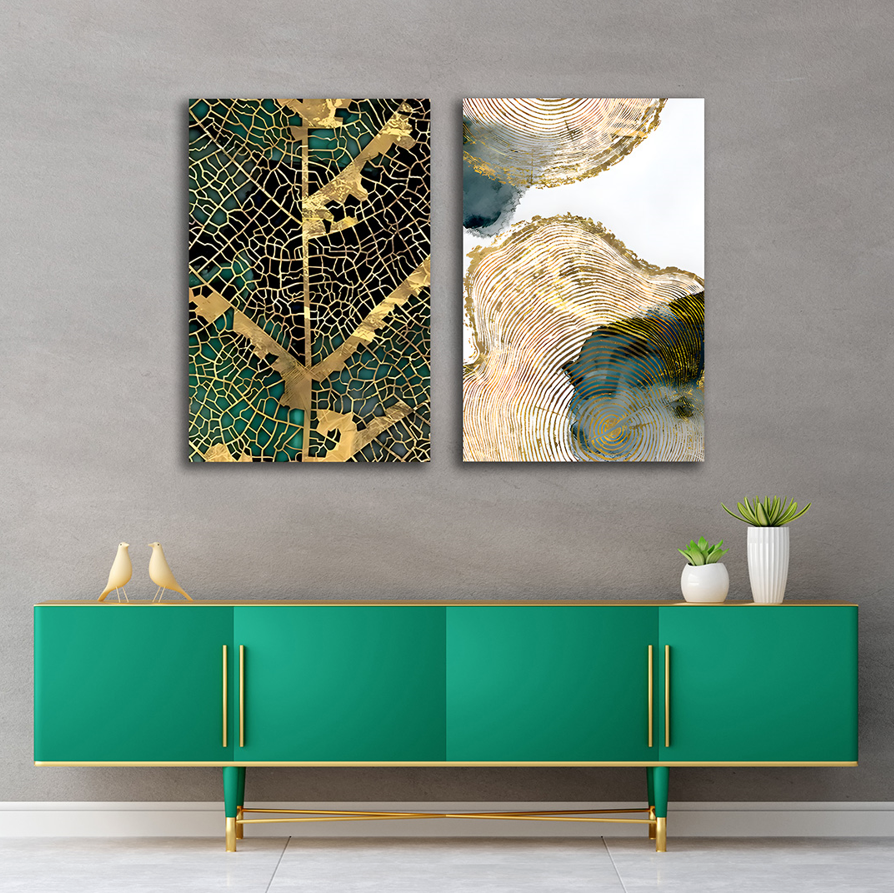 Abstract gold texture canvas painting wall art for modern living room decor