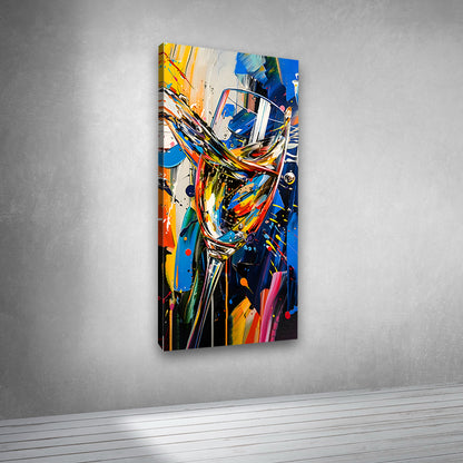Colorful wine artwork canvas print for contemporary interiors