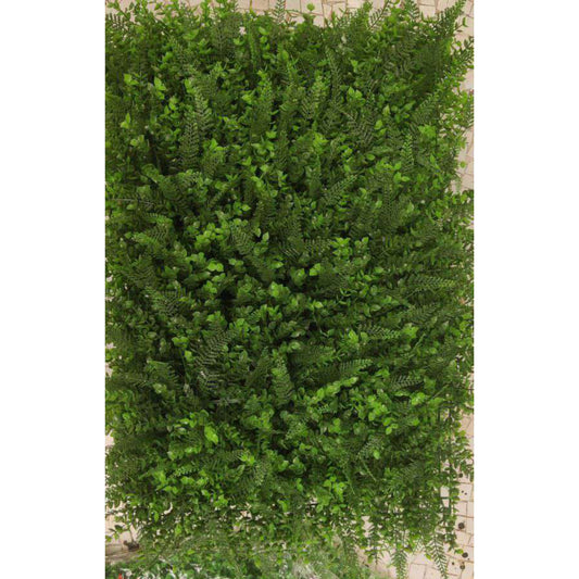 Artificial Vertical Garden, Artificial Wall Flower for Wall Decor | Artificial Green Wall hHanging Plants | Wall Decoration (16 by 24 Inches) Artificial green wall panel with a brick background