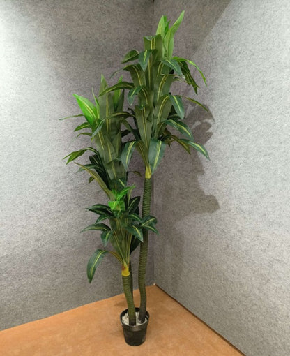 Dracaena Silk Plant Artificial Faux House Plants Evergreen Dracaena Marginata Fake Yucca Palm Trees in Pot Realistic Dragon Tree for Living Room Home Office Decor Indoor Outdoor
