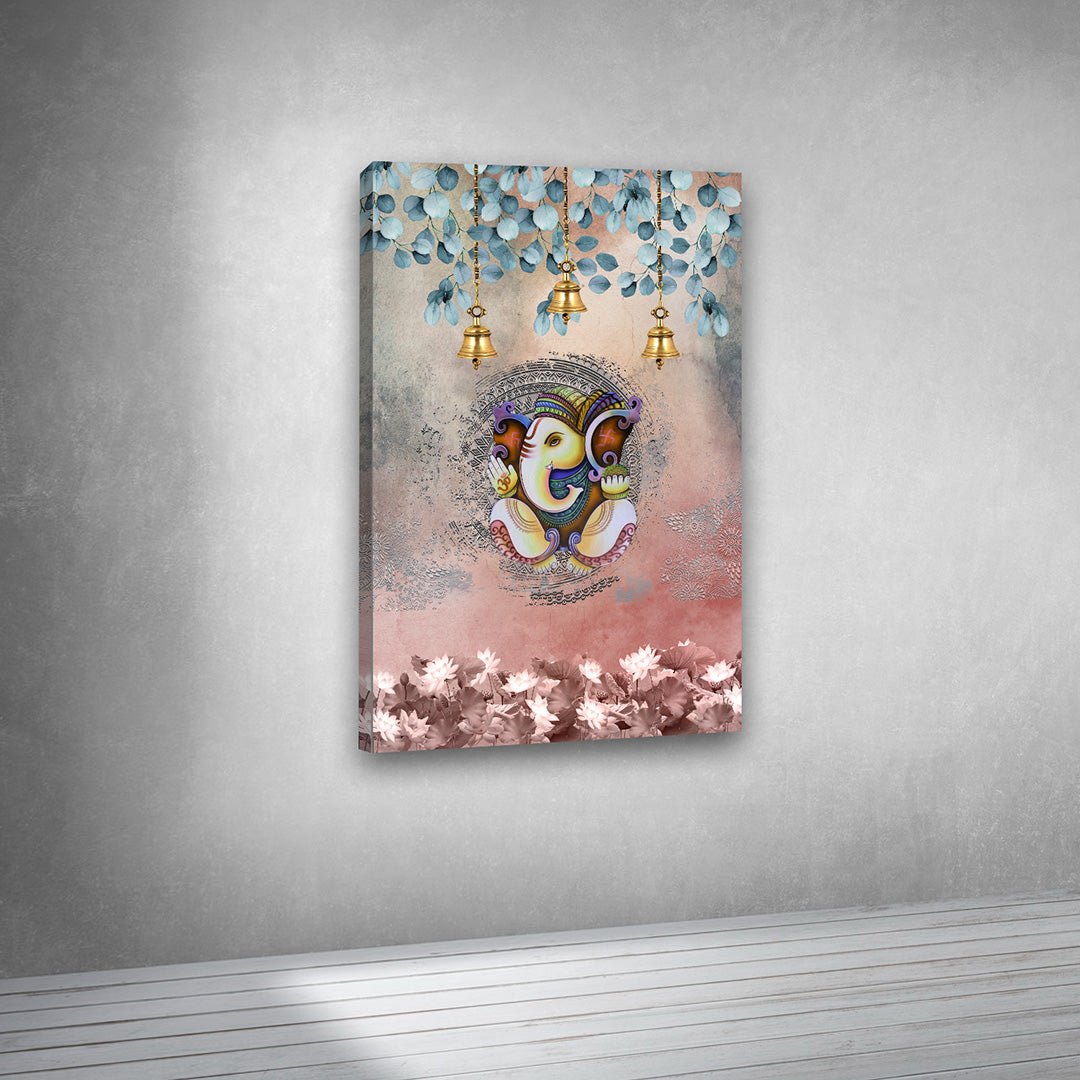 Decorative Ganpati painting canvas print for elegant contemporary interiors