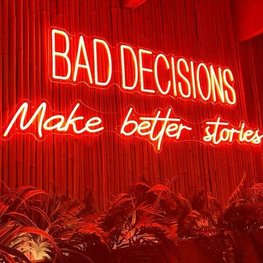 Bad Decision Neon Light Sign Party Decor LED Light