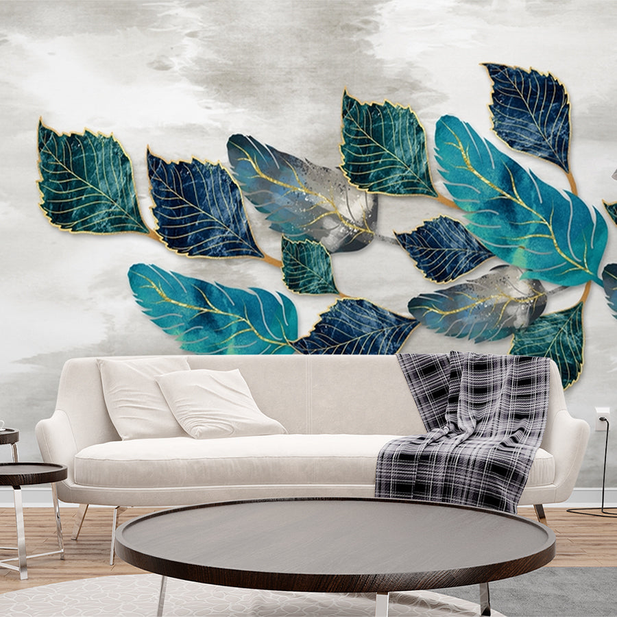 Premium Big Leaves Wallpaper for Living Room