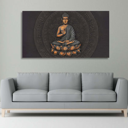 Blessing Buddha Bronze Painting for Living Room Decor