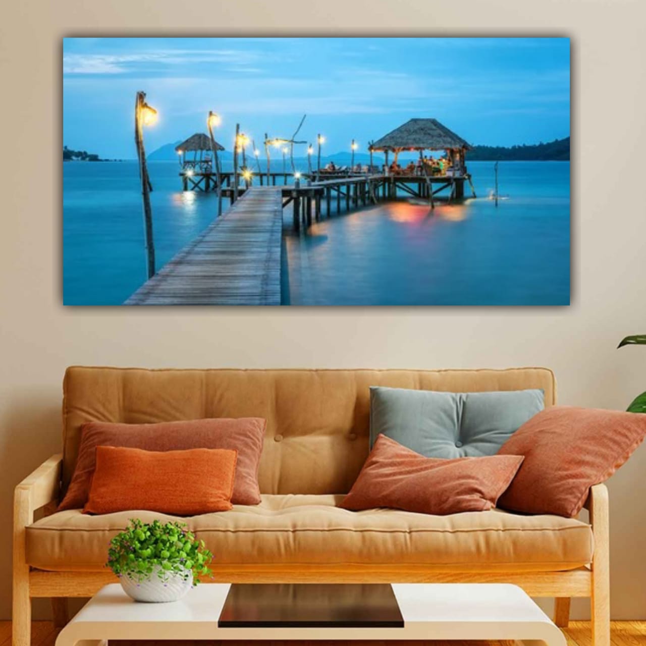 Canvas Painting with Frame for Wall Decoration RiverFront