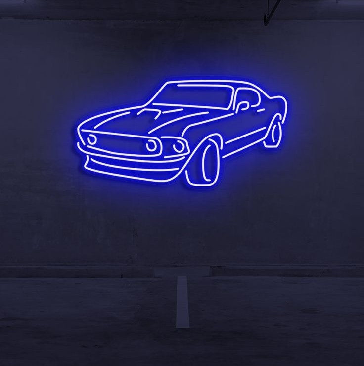 Classic vintage car LED neon sign for garage, man cave and wall decor