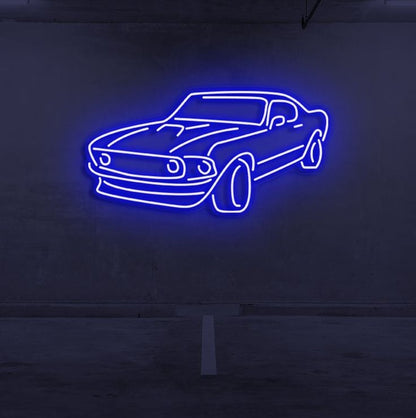 Classic vintage car LED neon sign for garage, man cave and wall decor