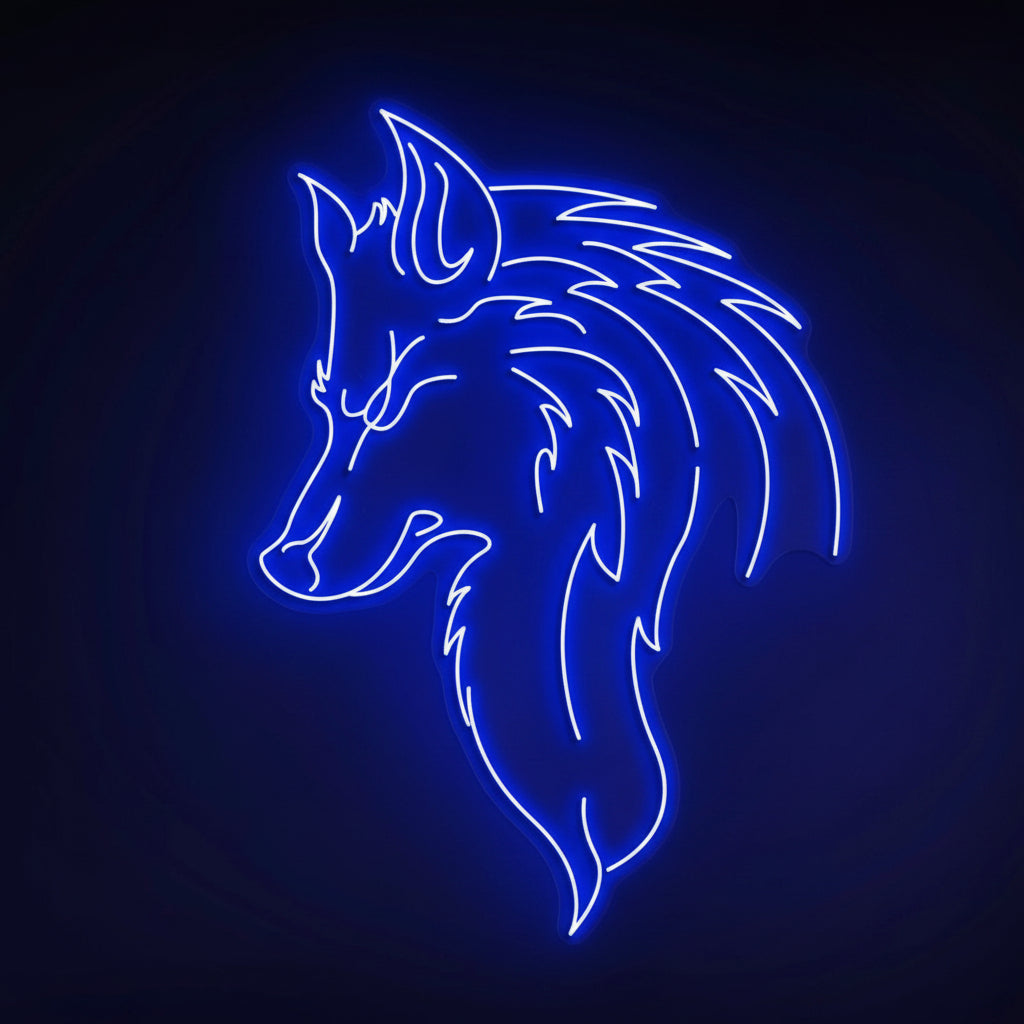 Modern wolf LED neon light for man cave, gaming setup, and contemporary wall decoration