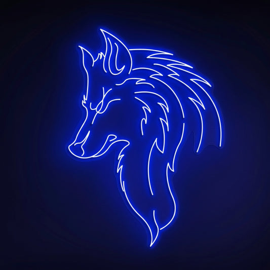 Modern wolf LED neon light for man cave, gaming setup, and contemporary wall decoration