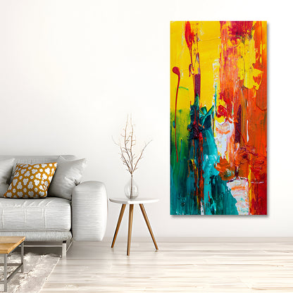 Vibrant Abstract Vertical Canvas Wall Art for Modern Home Décor