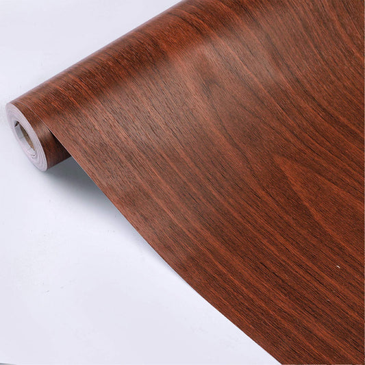 Peel and Stick self Adhesive Luxury Wall Stickers DIY Wallpaper for Living Room, Bedroom, Office Easy to Stick PVC Waterproof Scratch Resistance Removable for Home décor 45 cm x 300 cm Wooden Roll of wood-patterned vinyl wrap on a white background