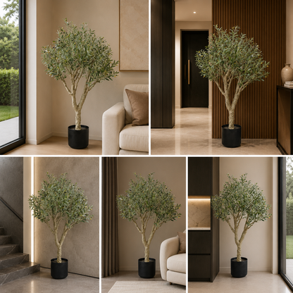 Real Touch Artificial Olive Tree 6 Ft with Decorative Pot for Luxury Modern Interiors