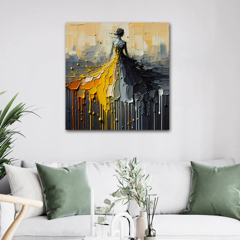 Canvas Painting Frame A Beautiful Women Abstract Modern Wall Art Frame for Wall Decor | Canvas Painting Frame (24x24 Inches)
