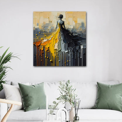 Canvas Painting Frame A Beautiful Women Abstract Modern Wall Art Frame for Wall Decor | Canvas Painting Frame (24x24 Inches)
