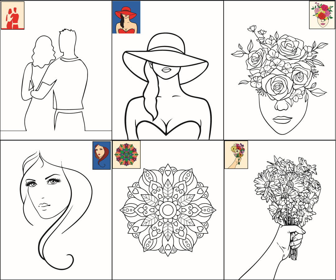 Canvas Painting Kit – Set of 10 Pre-Outlined Canvases with Brush & Paint for Kids, Adults, and Couples – Perfect for Birthdays, Functions & Special Occasions (canvas set-10, 10 brush, 2 paint box)GP2